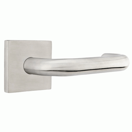 Stainless Steel Cologne Lever With Square Rosette EMTEK