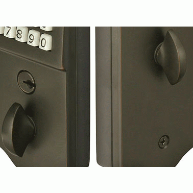 Emtek Single Cylinder Solid Brass Electronic Deadbolt (Oil Rubbed Bronze Finish) EMTEK