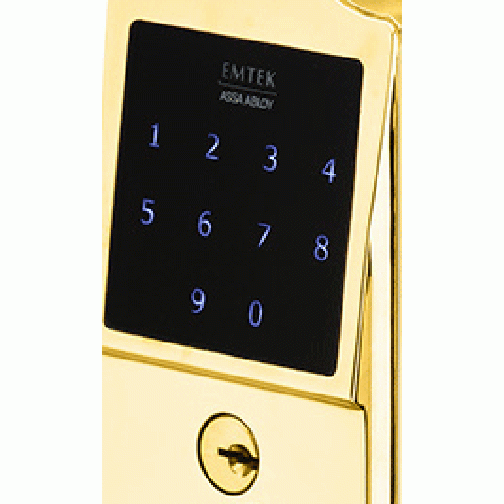 Emtek Electronic Keypad Lever Set (Polished Brass Finish) EMTEK