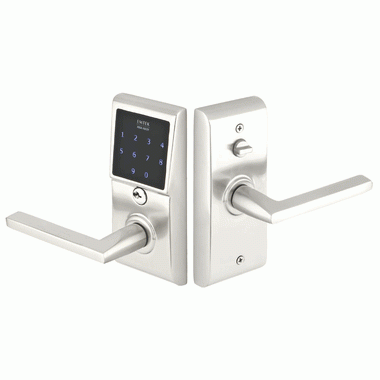 Emtek E4020 Door Hardware EMTouch Brass Keypad Lever Set (Brushed Nickel Finish) EMTEK