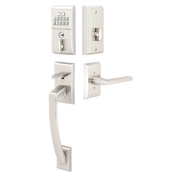 Emtek E4817US15 Brushed Nickel Single Cylinder Solid Brass Electronic Keypad Handleset EMTEK