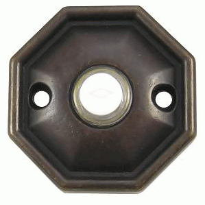 2 1/2 Inch Lost Wax Doorbell Button with Octagon Rosette EMTEK