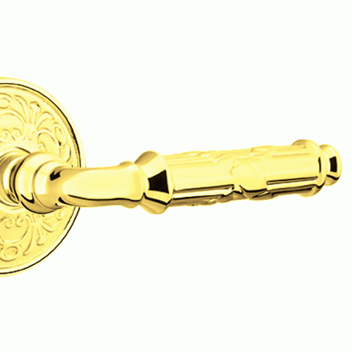 Solid Brass Ribbon & Reed Lever With Lancaster Rosette EMTEK