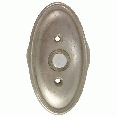 4 1/2 Inch Solid Brass Doorbell Button with Oval Rosette EMTEK