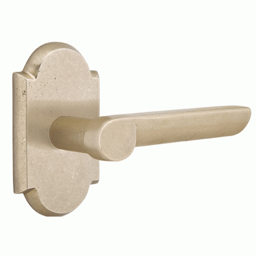 Solid Brass Sandcast Aurora Lever With Arched Rosette EMTEK