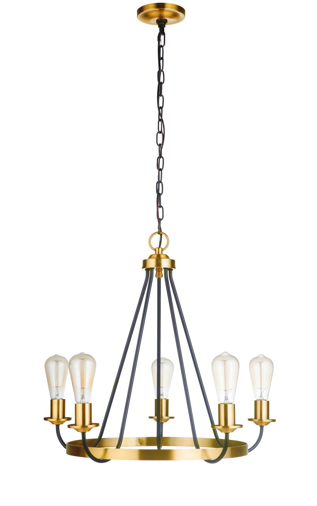 Randolph 5 Light Chandelier in Flat Black/Satin Brass CRAFTMADE