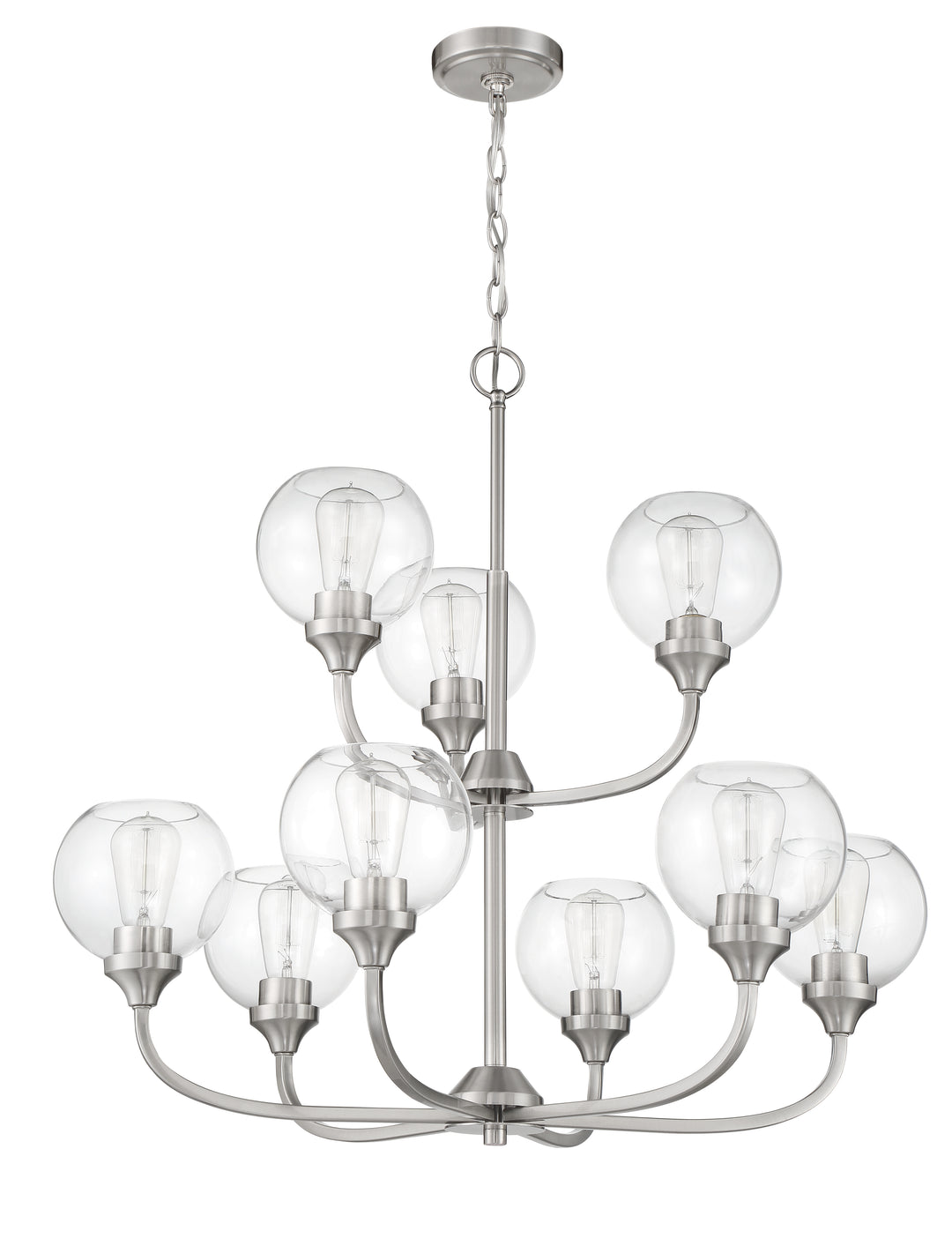 Glenda 9 Light Chandelier in Brushed Polished Nickel CRAFTMADE