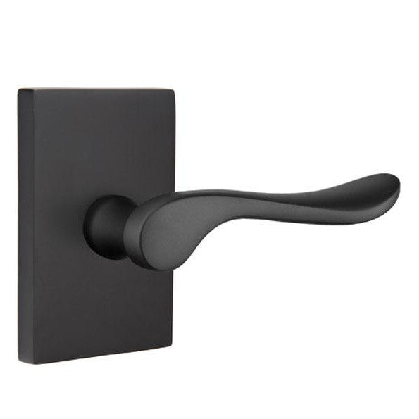 Emtek Solid Brass Luzern Lever With Modern Rectangular Rosette (Several Finish Options) EMTEK