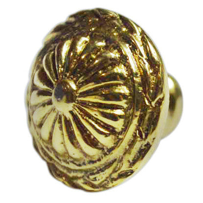 Georgian Rope Solid Brass Cabinet Knob (Polished Brass Finish) COPPER MOUNTAIN HARDWARE