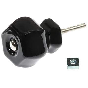 1 1/2 Inch Jet Black Glass Knobs COPPER MOUNTAIN HARDWARE