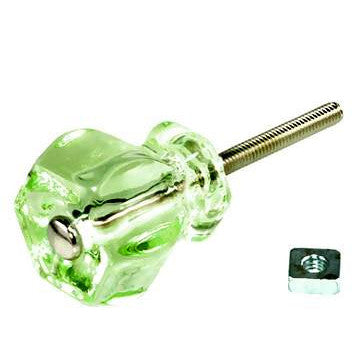 1 1/4 Inch Depression Green Glass Knobs COPPER MOUNTAIN HARDWARE