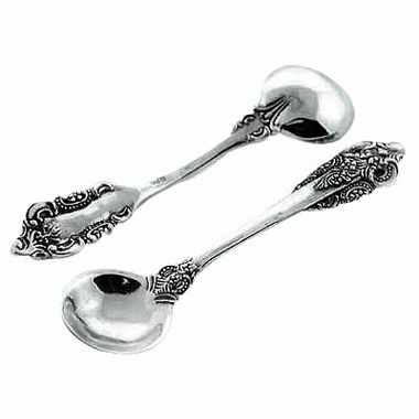 Grapes and Gables Sterling Silver Salt Spoon COPPER MOUNTAIN HARDWARE