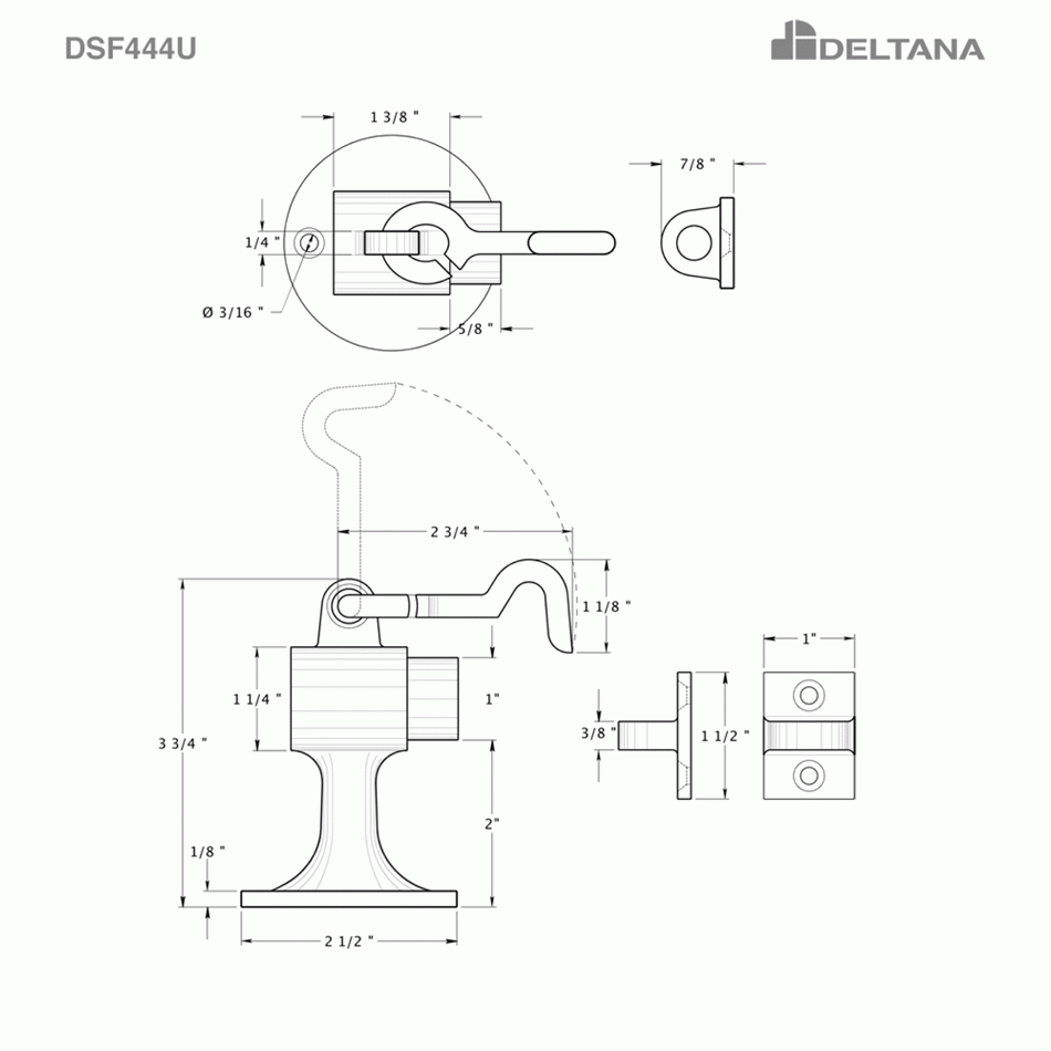 Heavy Duty Cement Floor Mounted Bumper Door Stop (Brushed Nickel Finish) DELTANA