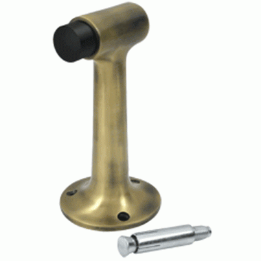 High Profile Floor Mounted Bumper Door Stop  (Antique Brass Finish) DELTANA