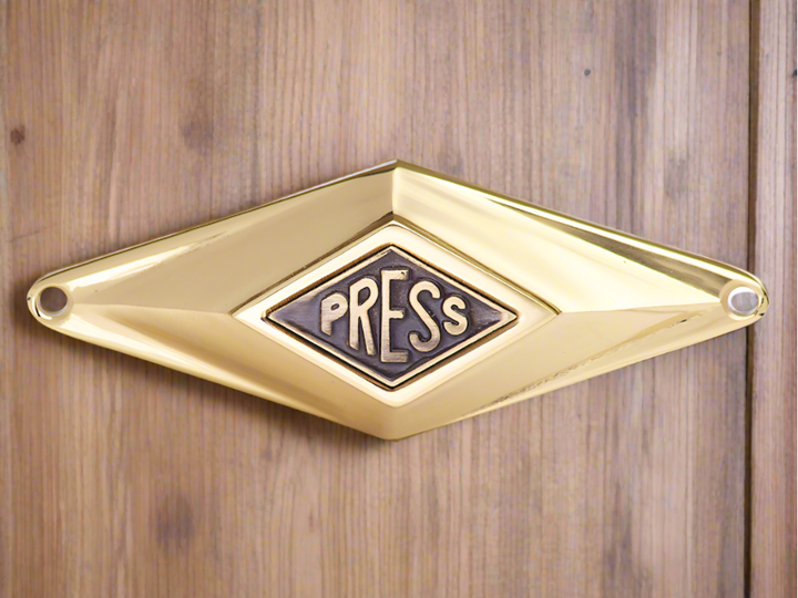 3 1/4 Inch Solid Brass Art Deco Diamond Doorbell COPPER MOUNTAIN HARDWARE