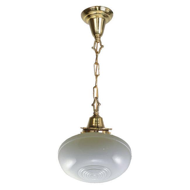 27 3/4 Inch Circular Style Glass Chain Pendant (Polished Brass Finish) COPPER MOUNTAIN HARDWARE