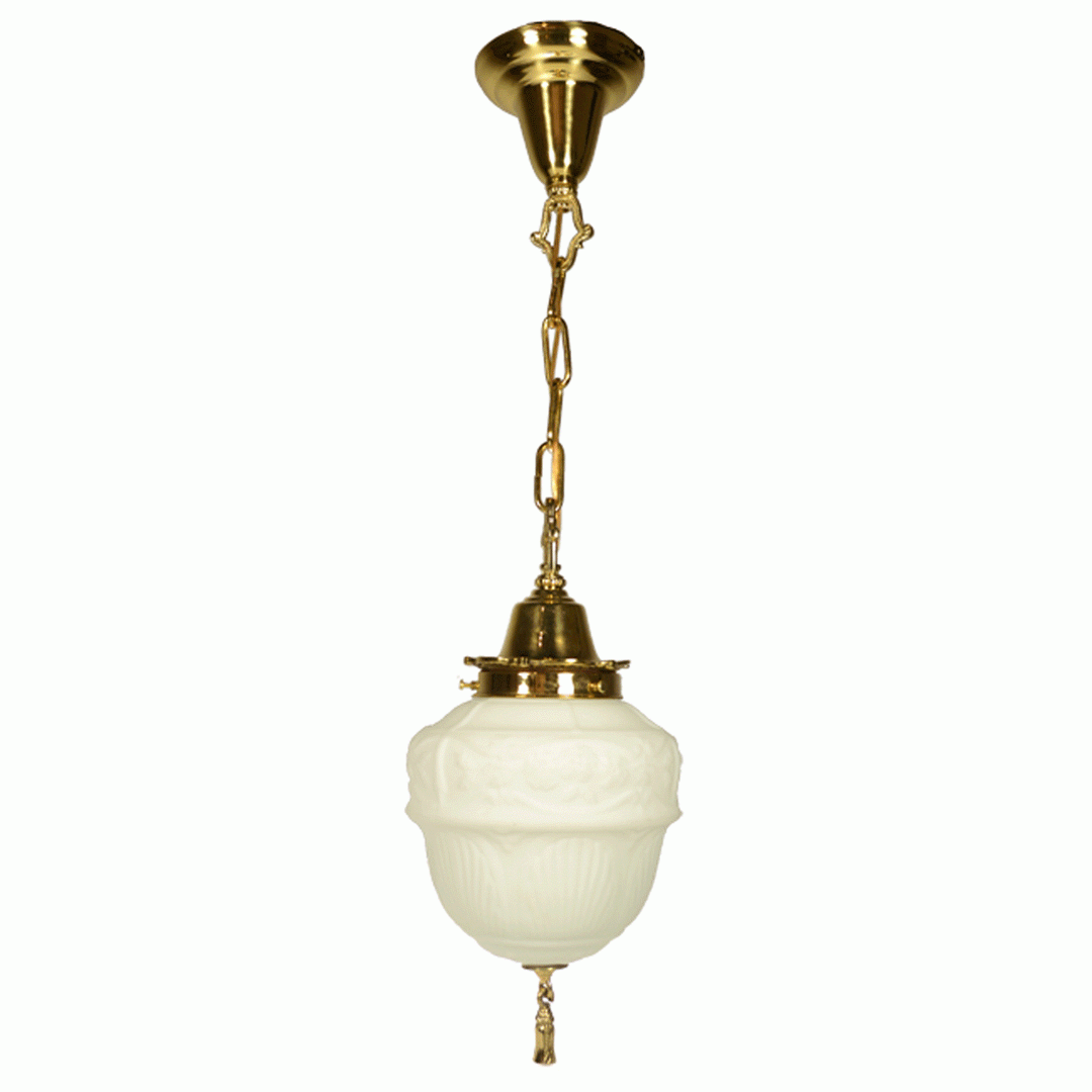 27 3/4 Inch Colonial Revival Style Chain Pendant (Polished Brass Finish) COPPER MOUNTAIN HARDWARE