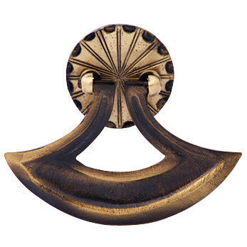 4 Inch Solid Brass Curved Drop Pull (Antique Brass Finish) COPPER MOUNTAIN HARDWARE