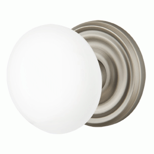 Emtek Ice White Porcelain Door Knob Set With Regular Rosette (Several Finishes Available) EMTEK