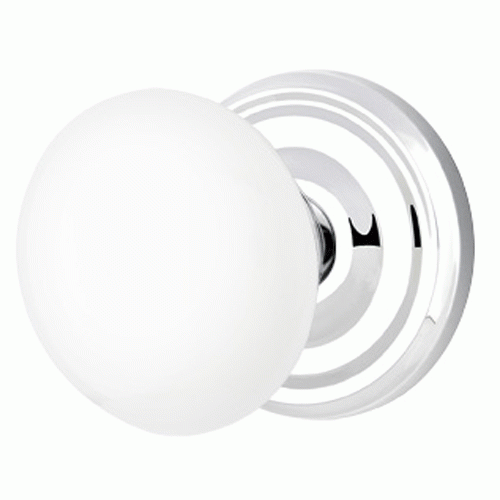 Emtek Ice White Porcelain Door Knob Set With Regular Rosette (Several Finishes Available) EMTEK