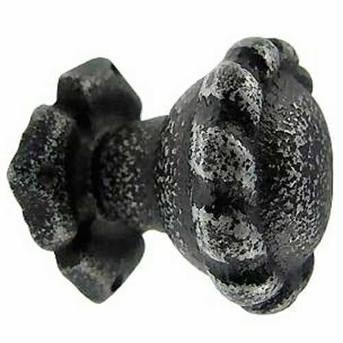 1 3/8 Inch Wrought Iron Rosette Knob & Back Plate (Black Iron) COPPER MOUNTAIN HARDWARE