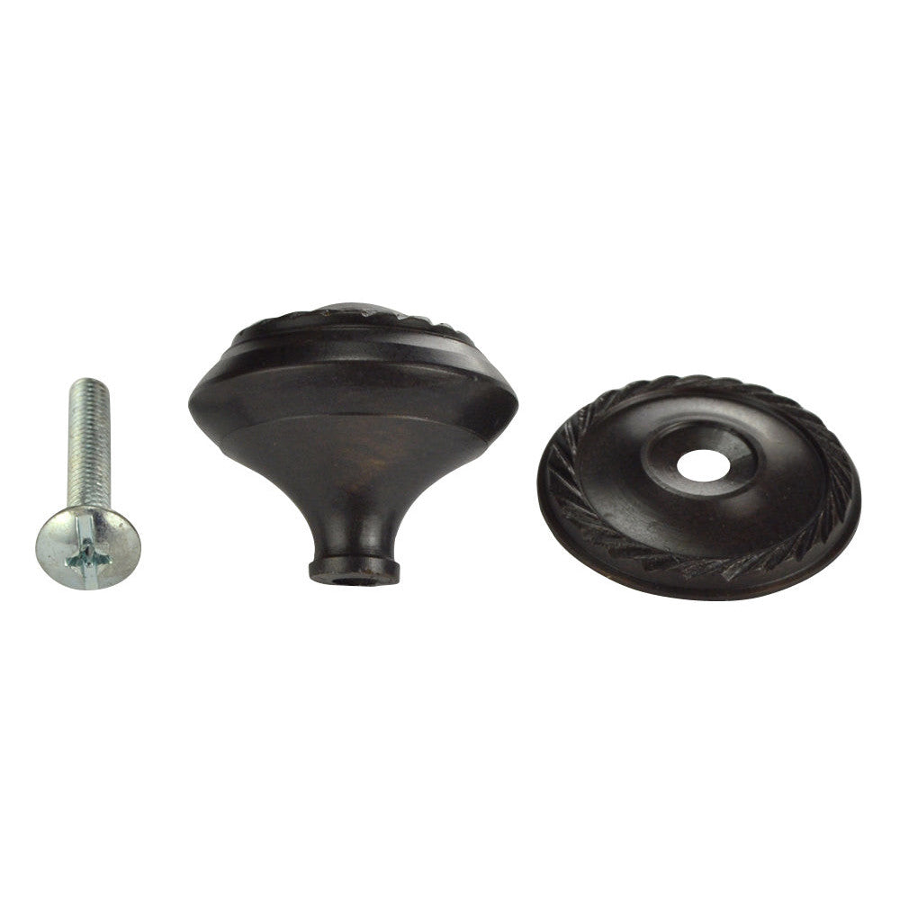 1 1/4 Inch Solid Brass Georgian Roped Round Cabinet & Furniture Knob