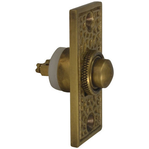 Craftsman Style Doorbell Button In Solid Brass (Antique Brass Finish) COPPER MOUNTAIN HARDWARE