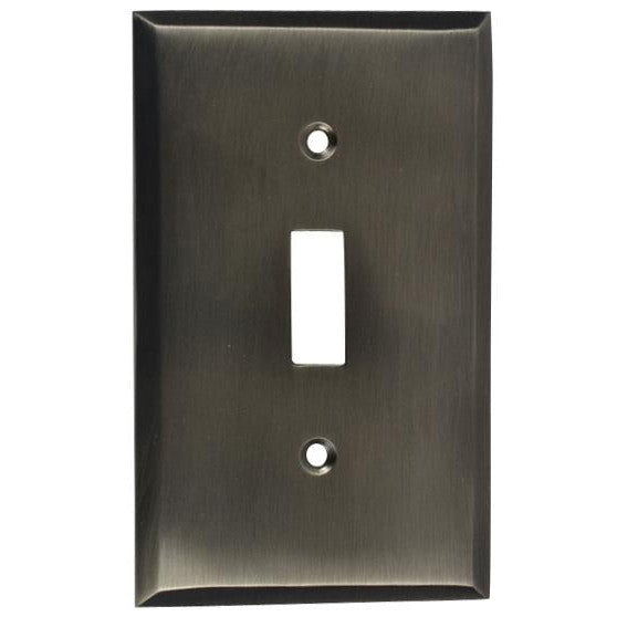 4 1/2 Inch Solid Brass Traditional Switch Plate (Antique Nickel) DELTANA