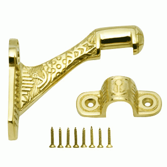 3 1/2 Inch Solid Brass Lost Cast Wax Windsor Stair Rail Bracket COPPER MOUNTAIN HARDWARE