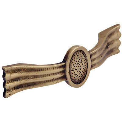 4 3/8 Inch Overall (3 1/4 Inch c-c) Solid Brass Hand Hammered Style Pull (Antique Brass Finish) COPPER MOUNTAIN HARDWARE