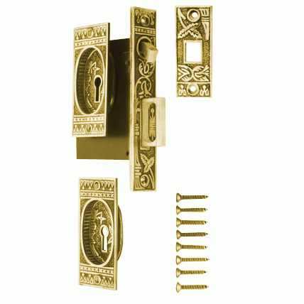 Broken Leaf Single Pocket Privacy (Lock) Style Door Set