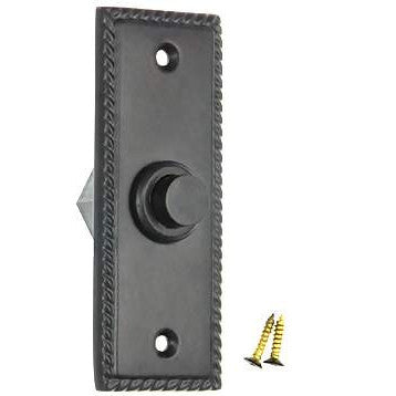 3 1/3 Inch Solid Brass Doorbell Button (Flat Black Finish) DELTANA