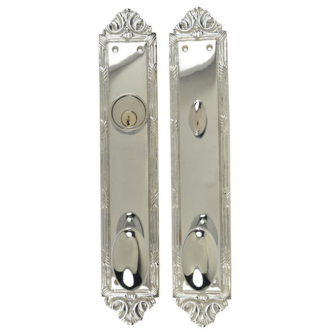 Ribbon & Reed Oval Deadbolt Entryway Set (Polished Chrome Finish) COPPER MOUNTAIN HARDWARE