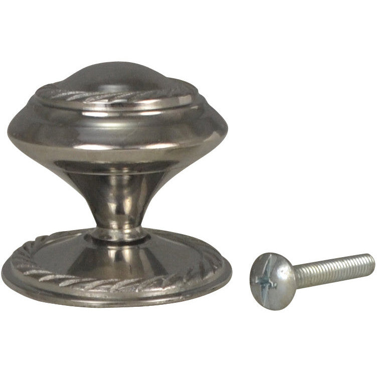 1 1/2 Inch Georgian Roped Cabinet Knob with Backplate (Several Finishes Available)