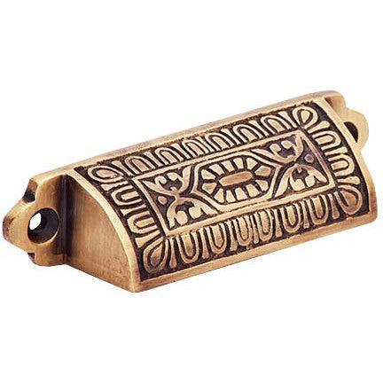 3 5/8 Inch Overall (3 Inch c-c) Traditional Square Eastlake Style Bin Pull