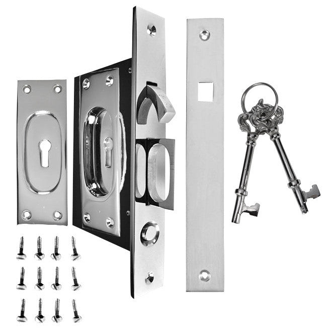 Traditional Rectangular Pocket Privacy (Lock) Door Set