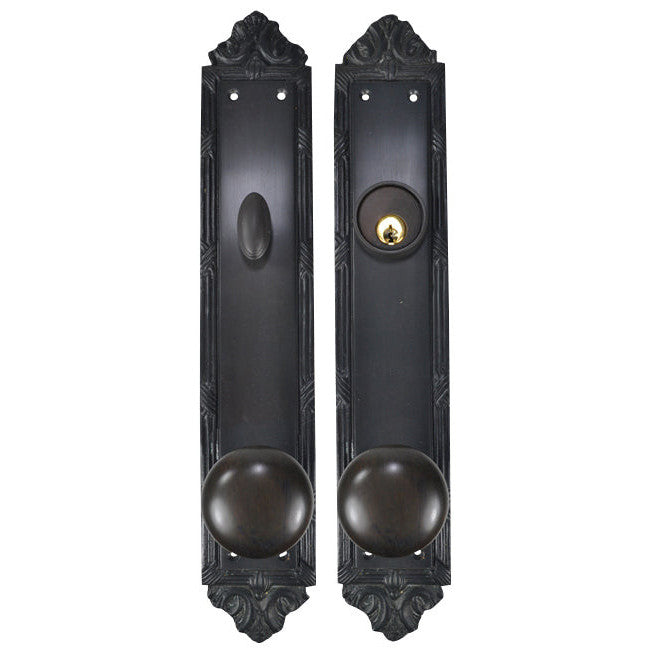 Ribbon & Reed Oval Deadbolt Entryway Set (Oil Rubbed Bronze Finish) COPPER MOUNTAIN HARDWARE