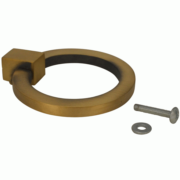 2 Inch Mission Style Solid Brass Drawer Ring Pull Hand Wrought (Antique Brass) COPPER MOUNTAIN HARDWARE