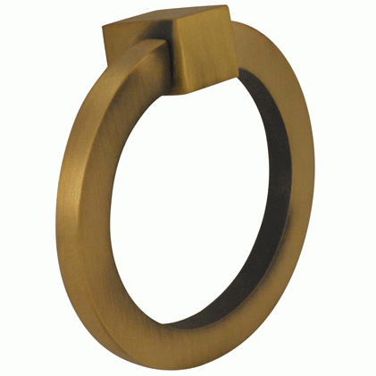 2 Inch Mission Style Solid Brass Drawer Ring Pull Hand Wrought (Antique Brass) COPPER MOUNTAIN HARDWARE