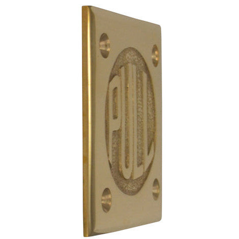 2 3/4 Inch Brass Classic American "PULL" Plate (Polished Brass Finish) COPPER MOUNTAIN HARDWARE