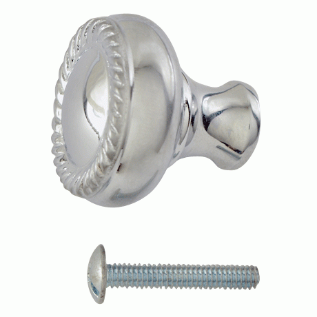 1 1/4 Inch Solid Brass Round Georgian Roped Cabinet & Furniture Knob