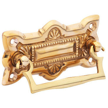 3 3/4 Inch Art Deco Solid Brass Drawer Pull (Polished Brass Finish) COPPER MOUNTAIN HARDWARE