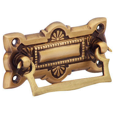 3 3/4 Inch (3 Inch c-c) Art Deco Solid Brass Drawer Pull