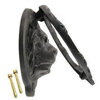 8 3/4 Inch Ribbon & Reed MGM Lion Lost Wax Cast Door Knocker (Black Bronze Finish) COPPER MOUNTAIN HARDWARE