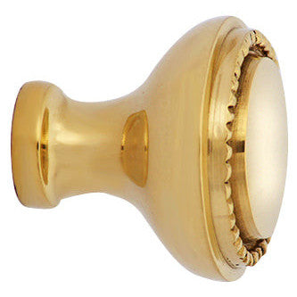 1 1/2 Inch Solid Brass Beaded Round Knob (Polished Brass Finish) COPPER MOUNTAIN HARDWARE