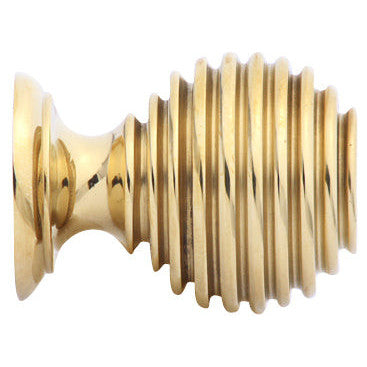 1 3/8 Inch Solid Brass Art Deco Round Knob (Polished Brass Finish) COPPER MOUNTAIN HARDWARE