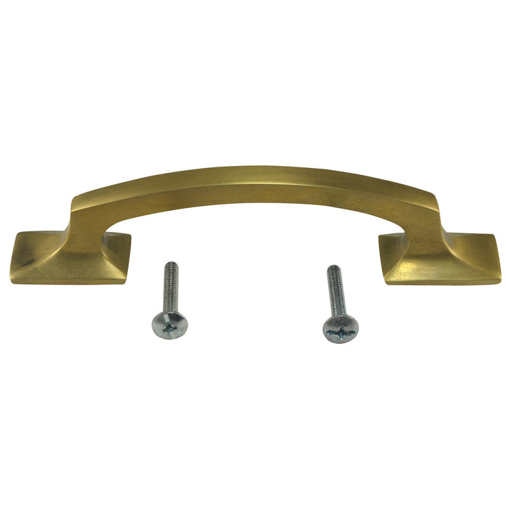 5 1/4 Inch Overall (3 3/4 Inch c-c) Traditional Solid Brass Pull (Antique Brass Finish) COPPER MOUNTAIN HARDWARE