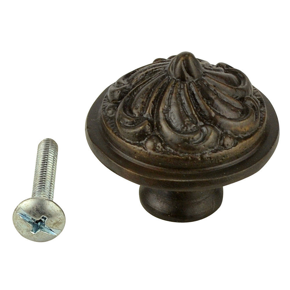 1 1/3 Inch Solid Brass Swirl Knob (Oil Rubbed Bronze Finish) COPPER MOUNTAIN HARDWARE