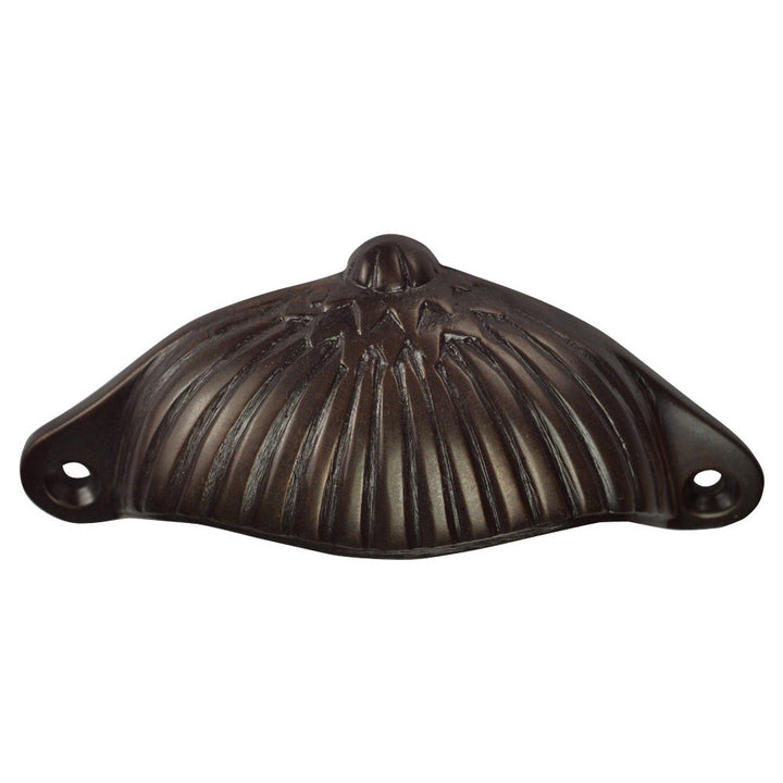 4 1/8 Inch Solid Brass Art Deco Fan Cup Pull (Oil Rubbed Bronze Finish) COPPER MOUNTAIN HARDWARE