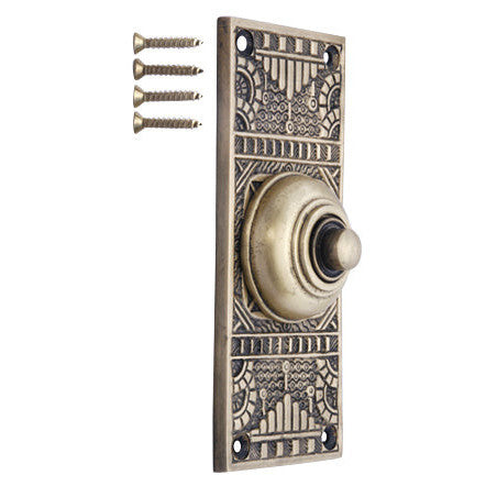 Solid Brass Eastlake Style Door Bell (Antique Brass Finish) COPPER MOUNTAIN HARDWARE